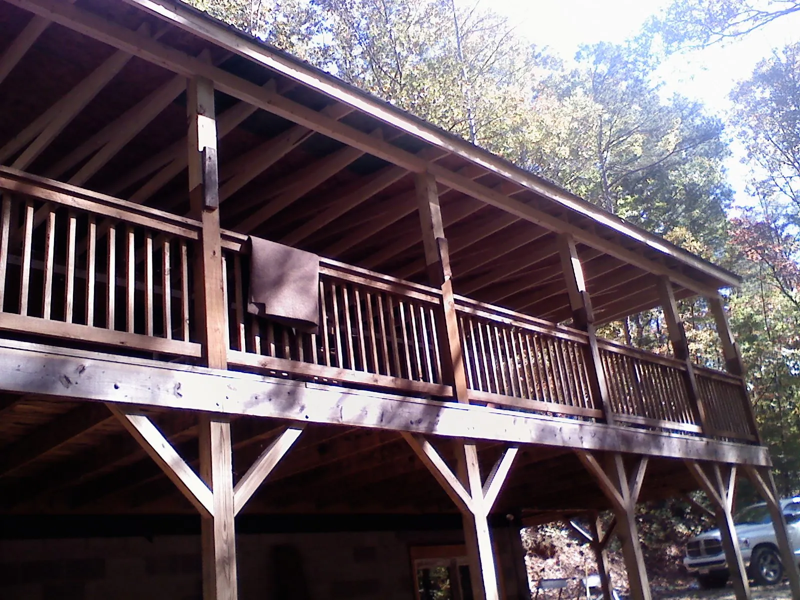 Timber framing under a new elevated porch and deck — Roof Leak Repair in Onemo by Roofing Brothers